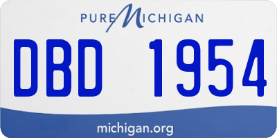 MI license plate DBD1954