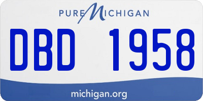 MI license plate DBD1958