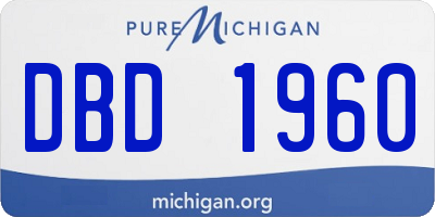 MI license plate DBD1960