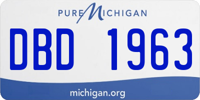 MI license plate DBD1963