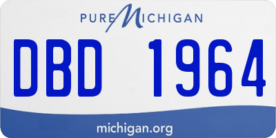 MI license plate DBD1964