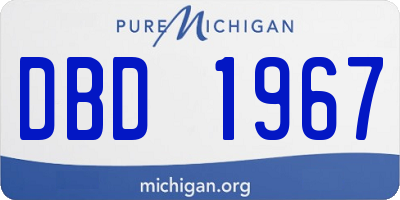 MI license plate DBD1967