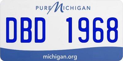 MI license plate DBD1968