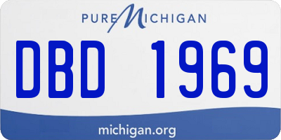 MI license plate DBD1969