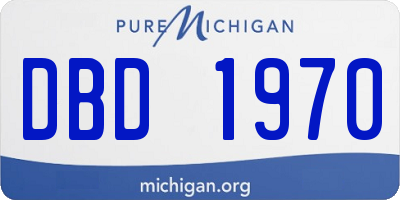 MI license plate DBD1970