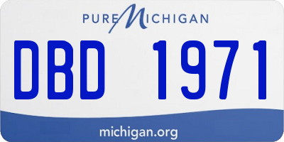 MI license plate DBD1971