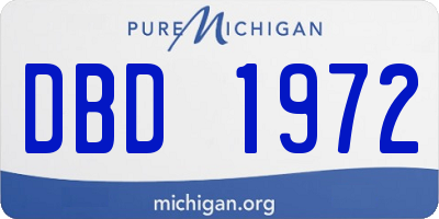 MI license plate DBD1972