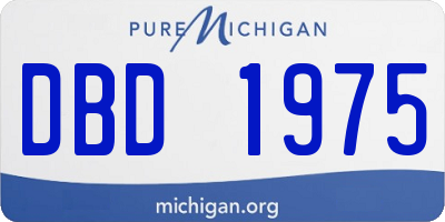 MI license plate DBD1975