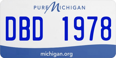MI license plate DBD1978