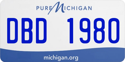 MI license plate DBD1980