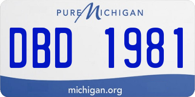 MI license plate DBD1981