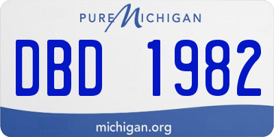MI license plate DBD1982