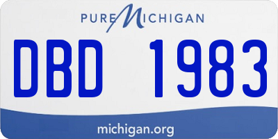 MI license plate DBD1983