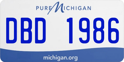 MI license plate DBD1986