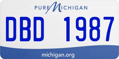 MI license plate DBD1987