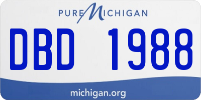 MI license plate DBD1988