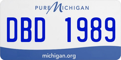 MI license plate DBD1989