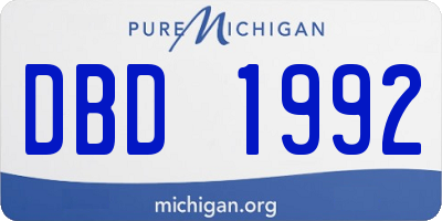 MI license plate DBD1992