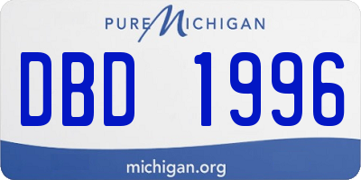 MI license plate DBD1996