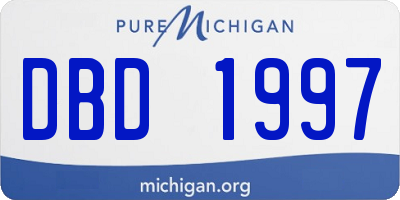 MI license plate DBD1997