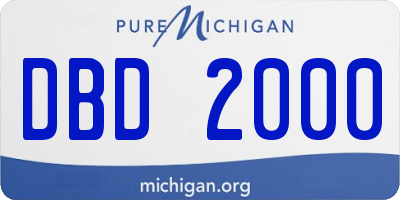 MI license plate DBD2000