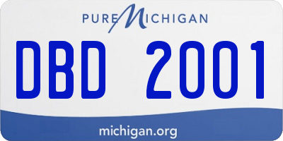 MI license plate DBD2001