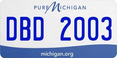 MI license plate DBD2003