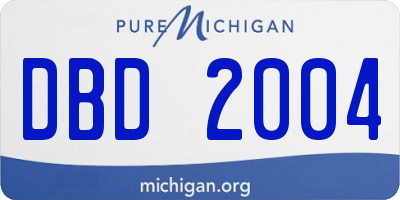 MI license plate DBD2004