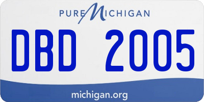 MI license plate DBD2005