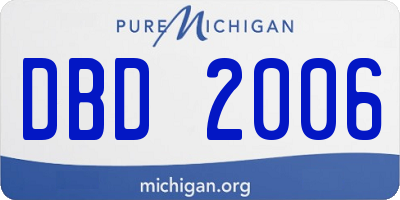 MI license plate DBD2006