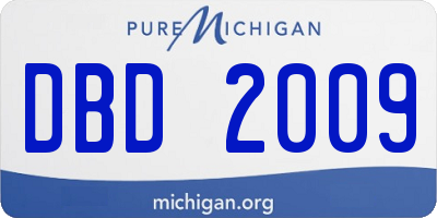 MI license plate DBD2009