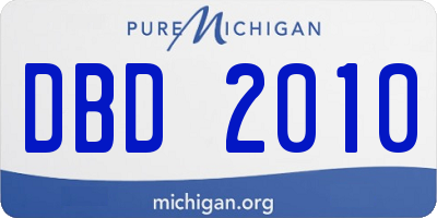 MI license plate DBD2010