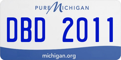 MI license plate DBD2011