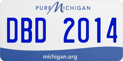 MI license plate DBD2014