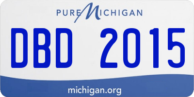 MI license plate DBD2015
