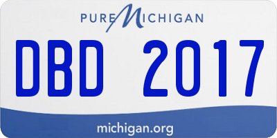 MI license plate DBD2017