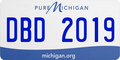 MI license plate DBD2019