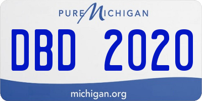 MI license plate DBD2020