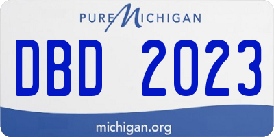 MI license plate DBD2023