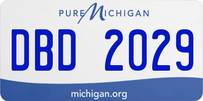 MI license plate DBD2029