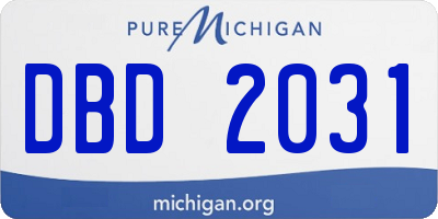 MI license plate DBD2031