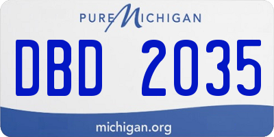 MI license plate DBD2035