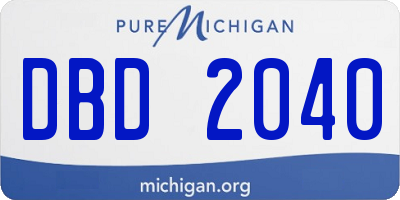 MI license plate DBD2040