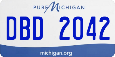 MI license plate DBD2042