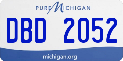 MI license plate DBD2052