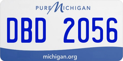 MI license plate DBD2056