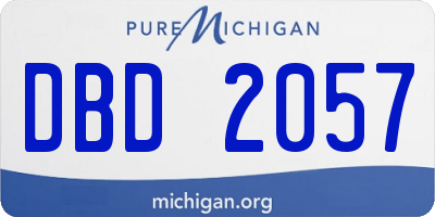 MI license plate DBD2057