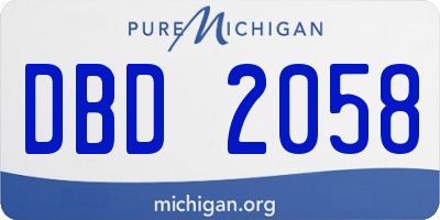 MI license plate DBD2058