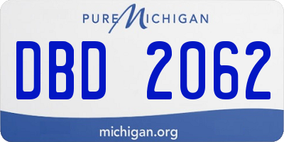 MI license plate DBD2062