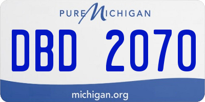 MI license plate DBD2070